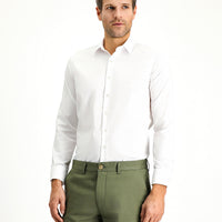 Beyaz Uzun Kol Slim Fit Dar Kesim Klasik Non Iron Desenli Pamuklu Gömlek