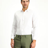 Beyaz Uzun Kol Slim Fit Dar Kesim Klasik Non Iron Desenli Pamuklu Gömlek