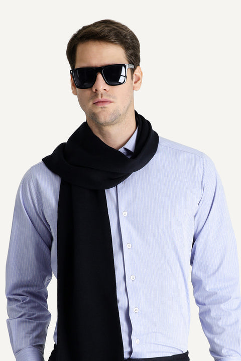 Aviator Blue Long Sleeve Classic Striped Cotton Shirt