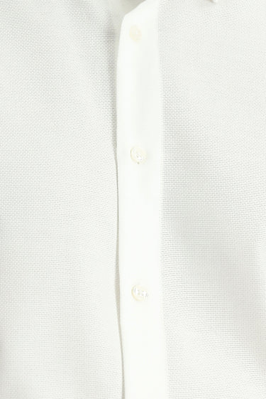 Beyaz Uzun Kol Regular Fit Desenli Pamuk Oxford Gömlek