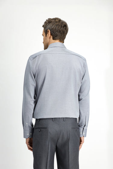 Koyu Lacivert Uzun Kol Klasik Desenli Pamuk Gömlek