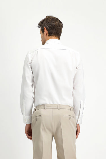 Beyaz Uzun Kol Klasik Pamuk Gömlek