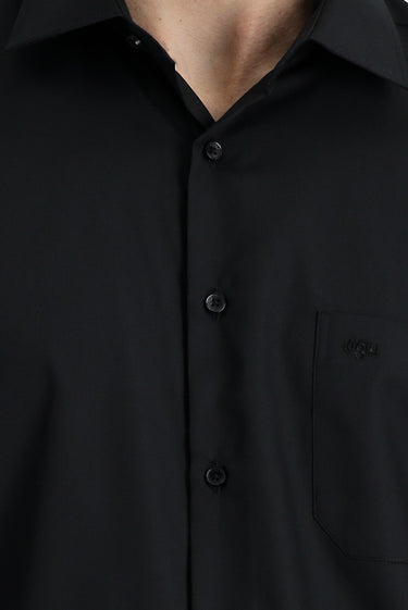 Siyah Uzun Kol Non Iron Klasik Pamuklu Kolay Ütülenebilir Gömlek
