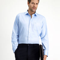 Uçuk Mavi Uzun Kol Non Iron Saten Klasik Pamuklu Gömlek