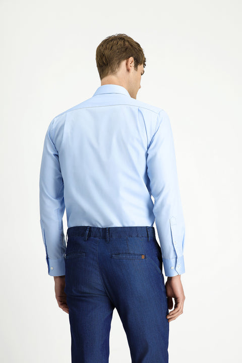 Light Blue Long Sleeve Classic Non-Iron Cotton Shirt