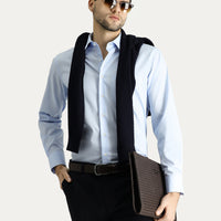 Uçuk Mavi Uzun Kol Regular Fit Non Iron Ütü Gerektirmeyen Pamuklu Gömlek