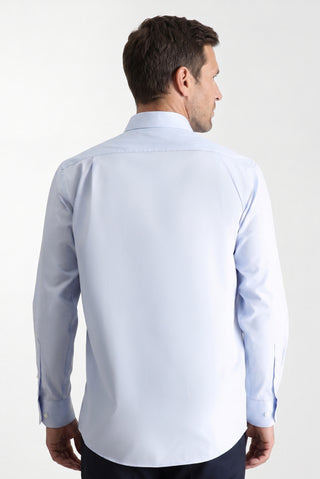 Uçuk Mavi Uzun Kol Regular Fit Klasik Yaka Cepli Pamuklu Non Iron Ütü Gerektirmeyen Gömlek
