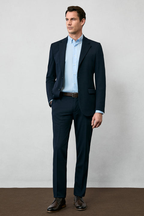 Light Blue Long Sleeve Regular Fit Button-Down Collar Cotton Non-Iron Shirt