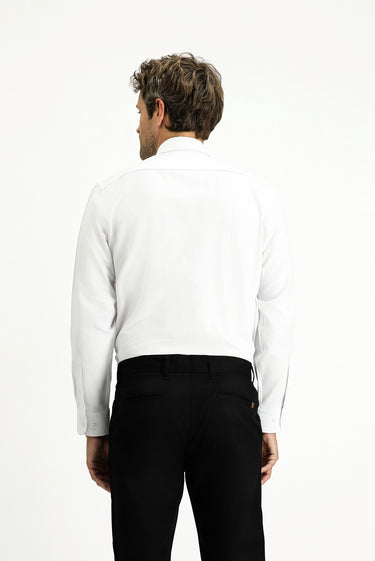 Beyaz Uzun Kol Regular Fit Düğmeli Yaka Pamuklu Kolay Ütülenebilir 4 Mevsim Oxford Gömlek