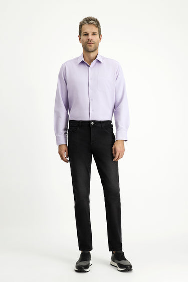 Lila Uzun Kol Regular Fit Klasik Yaka Pamuklu Kolay Ütülenebilir 4 Mevsim Oxford Gömlek