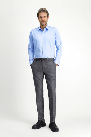 Açık Mavi Uzun Kol Slim Fit Dar Kesim Klasik Pamuk Gömlek