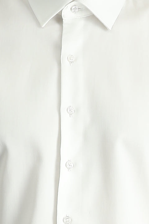 Beyaz Uzun Kol Slim Fit Dar Kesim Klasik Nano Care Su İtici Leke Tutmaz 4 Mevsim Pamuk Gömlek