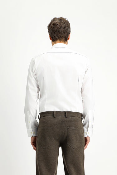 Beyaz Uzun Kol Slim Fit Dar Kesim Klasik Pamuk Gömlek