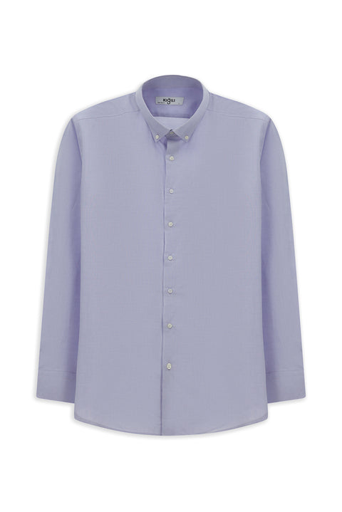 Lilac Long Sleeve Slim Fit Narrow Cut Cotton 4 Seasons Oxford Shirt