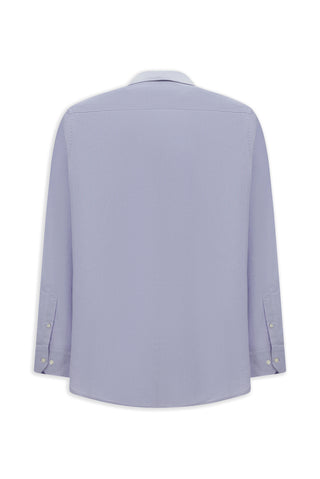 Lila Uzun Kol Slim Fit Dar Kesim Pamuk 4 Mevsim Oxford Gömlek