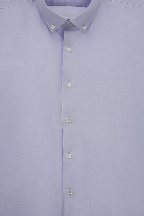 Lilac Long Sleeve Slim Fit Narrow Cut Cotton 4 Seasons Oxford Shirt