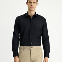 Black Long Sleeve Slim Fit Classic Non-Iron Cotton Shirt