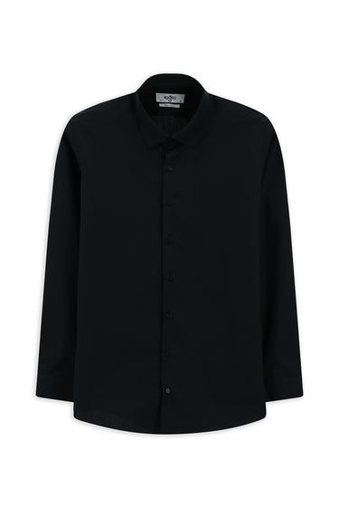 Siyah Uzun Kol Slim Fit Dar Kesim Klasik Non Iron Pamuklu Gömlek