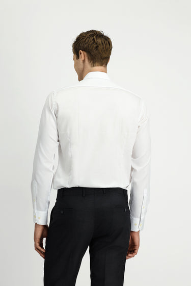 Beyaz Uzun Kol Slim Fit Dar Kesim Klasik Non Iron Pamuklu Gömlek