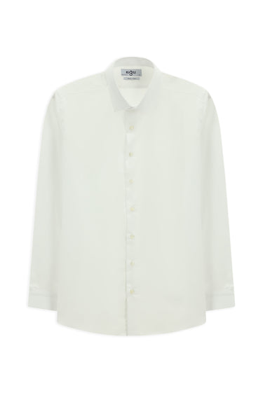 Beyaz Uzun Kol Slim Fit Dar Kesim Klasik Non Iron Pamuklu Gömlek