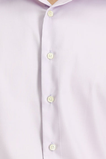 Lila Uzun Kol Slim Fit Dar Kesim Klasik Non Iron Pamuklu Gömlek