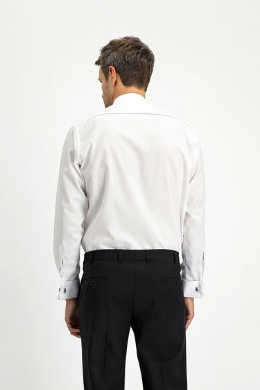 Beyaz Ata Yaka Klasik Pamuk Gömlek