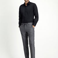 Siyah Uzun Kol Slim Fit Dar Kesim Klasik Pamuk Gömlek