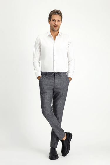 Beyaz Uzun Kol Slim Fit Dar Kesim Klasik Pamuk Gömlek