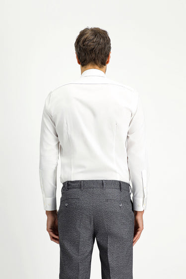 Beyaz Uzun Kol Slim Fit Dar Kesim Klasik Pamuk Gömlek