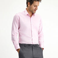 Pembe Uzun Kol Slim Fit Dar Kesim Klasik Pamuk Gömlek