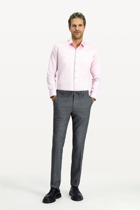 Pink Long Sleeve Slim Fit Classic Nano Care Water Repellent Stain Resistant 4 Seasons Cotton Shirt
