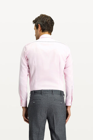 Pembe Uzun Kol Slim Fit Dar Kesim Klasik Nano Care Su İtici Leke Tutmaz 4 Mevsim Pamuk Gömlek
