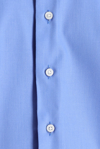 Aqua Mavisi Uzun Kol Slim Fit Dar Kesim Pamuklu Non Iron Ütü Gerektirmeyen Saten Klasik Gömlek
