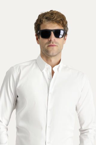 Beyaz Uzun Kol Slim Fit Dar Kesim Non Iron Oxford Pamuklu Gömlek