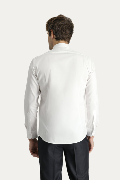 Beyaz Uzun Kol Slim Fit Dar Kesim Non Iron Oxford Pamuklu Gömlek