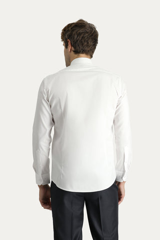 Beyaz Uzun Kol Slim Fit Dar Kesim Non Iron Oxford Pamuklu Gömlek