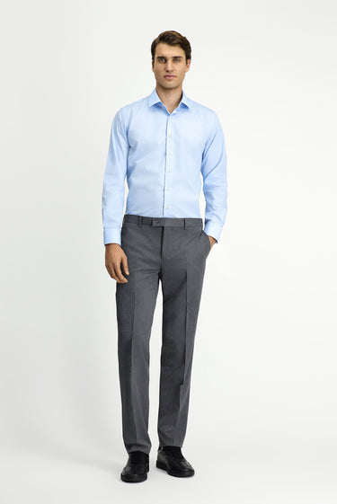 Uçuk Mavi Uzun Kol Slim Fit Dar Kesim Non Iron Ütü Gerektirmeyen Pamuklu Gömlek