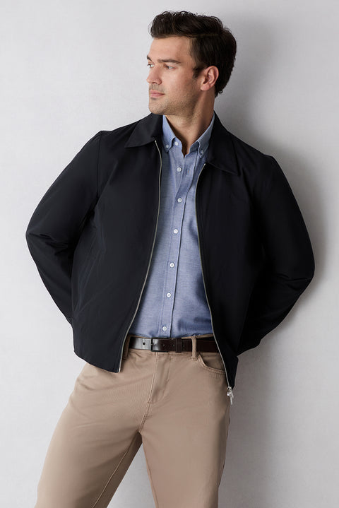 Dark Blue Long Sleeve Slim Fit Button-Down Collar Cotton Easy Iron 4 Season Oxford Shirt