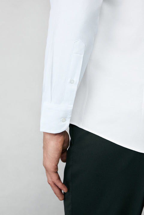 White Long Sleeve Slim Fit Button-Down Collar Cotton Easy-Iron Four Seasons Oxford Shirt