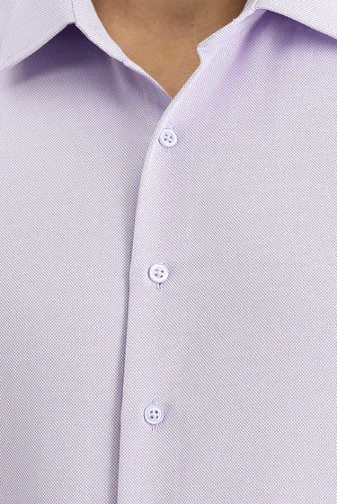 Lila Uzun Kol Slim Fit Klasik Yaka Oxford Pamuklu Kolay Ütülenebilir Gömlek