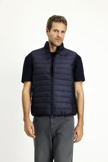 Koyu Lacivert Kapitone Spor Şişme Yelek