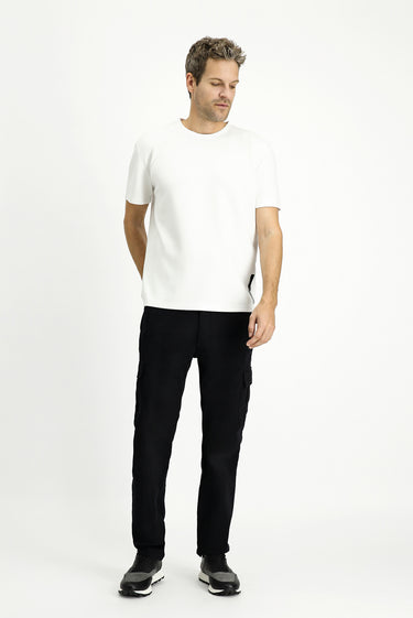 Beyaz BİSİKLET YAKA OVERSİZE LİKRALI BASKILI TİŞÖRT