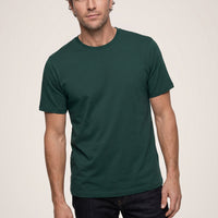 Dark Green Crew Neck Regular Fit 100% Cotton Supreme Basic T-Shirt