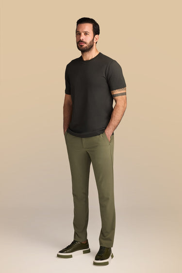 Koyu Antrasit Bisiklet Yaka Regular Fit Süprem Pamuk Tişört