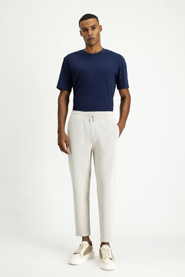 Orta Lacivert Bisiklet Yaka Slim Fit Dar Kesim Süprem Pamuk Tişört