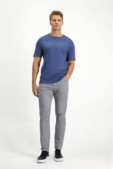 İndigo Bisiklet Yaka Slim Fit Dar Kesim Süprem Pamuk Tişört