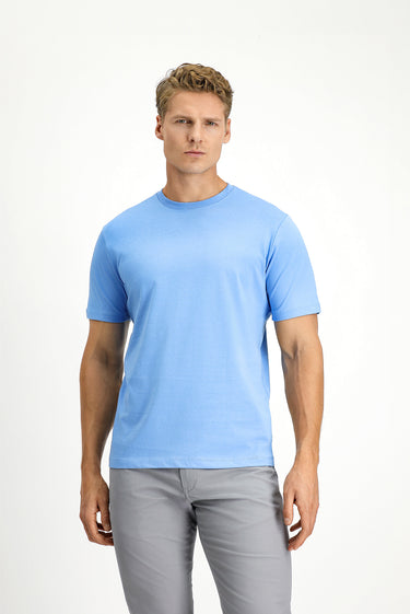 Mavi Bisiklet Yaka Slim Fit Dar Kesim Süprem Pamuk Tişört