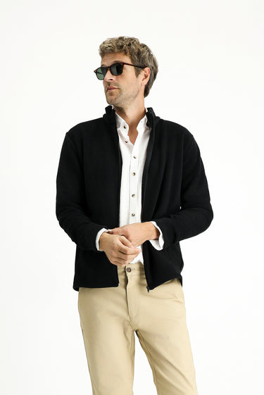 Siyah Fermuarlı Polar Sweatshirt