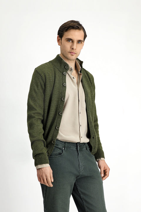 Medium Khaki Knitted Cardigan