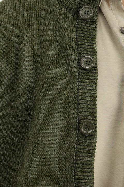 Medium Khaki Knitted Cardigan